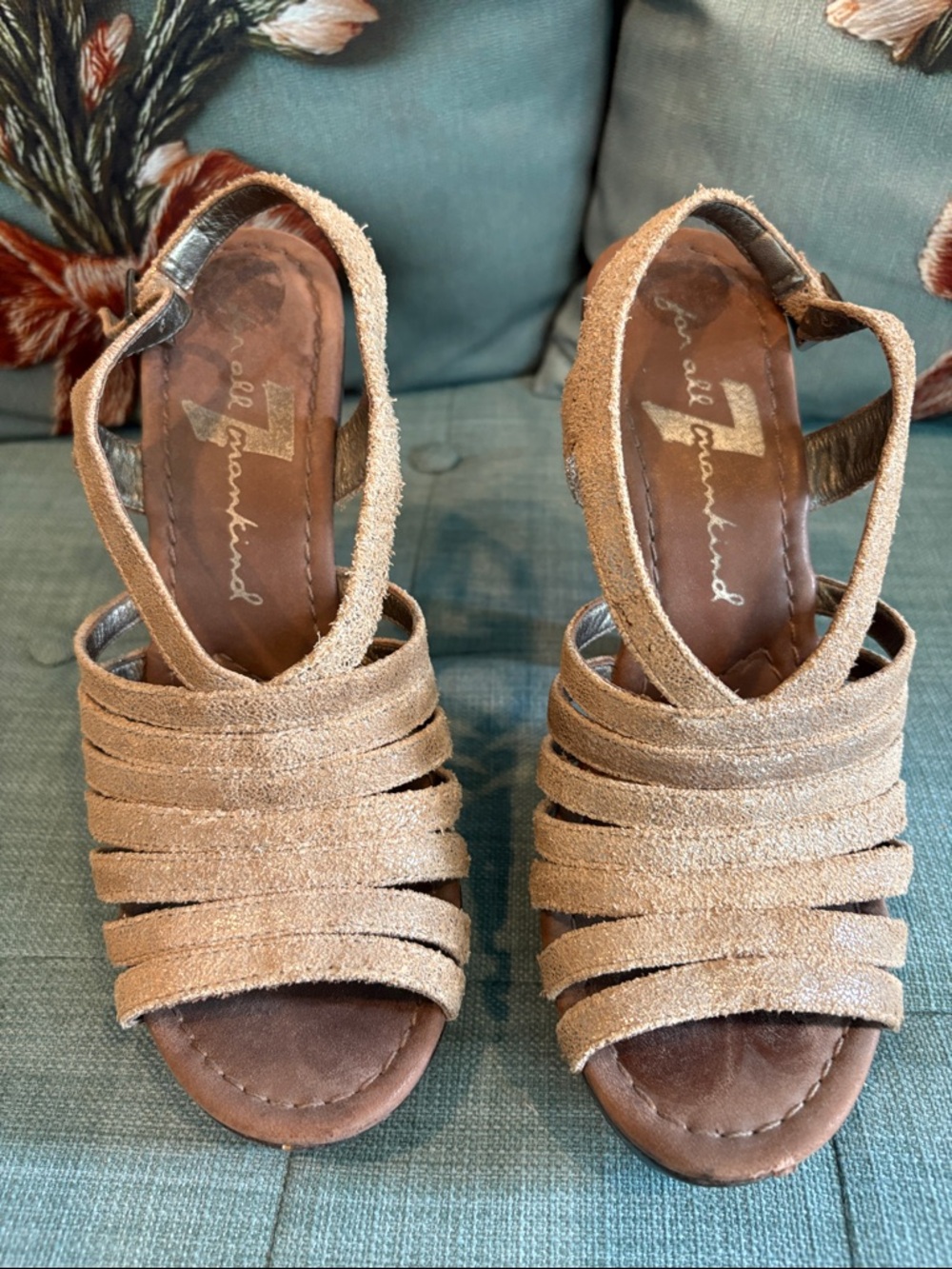 Metallic Gold Strappy Sandal Heels